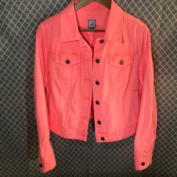 peach jean jacket